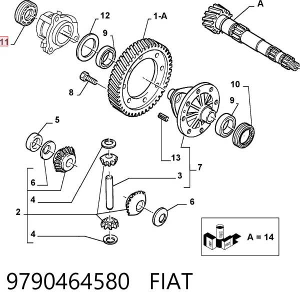 Uszczelniacz półosi prawej mostu przedniego 9790464580 Fiat/Alfa/Lancia