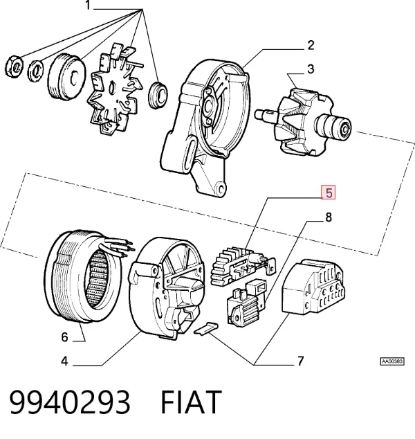 Mostek prostowniczy alternatora = Moster diodowy alternatora 9940293 Fiat/Alfa/Lancia