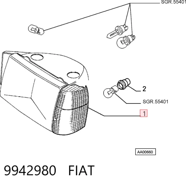 Kierunkowskaz prawy 9942980 Fiat/Alfa/Lancia