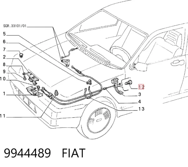 Zestaw naprawczy zacisku hamulcowego przedniego 9944489 Fiat/Alfa/Lancia