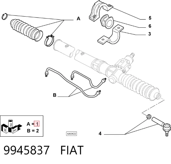 Osłona mechanizmu kierowniczego (maglownicy) 9945837 Fiat/Alfa/Lancia