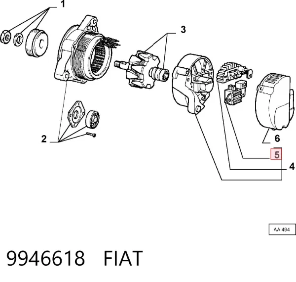 Regulator alternatora (przekaźnik ładowania) 9946618 Fiat/Alfa/Lancia