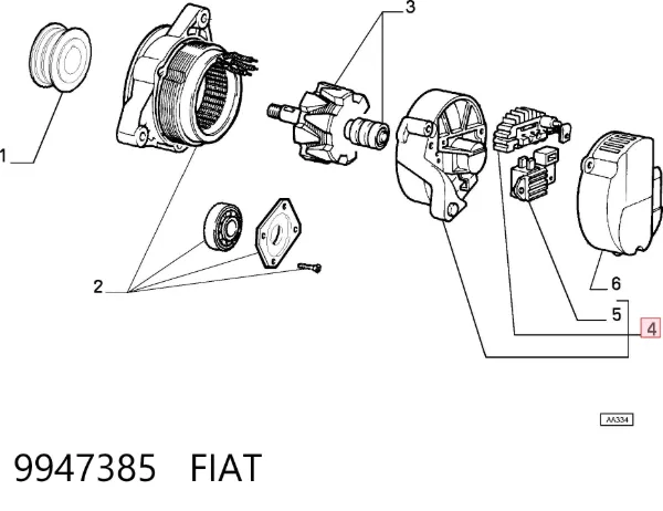 Mostek prostowniczy alternatora = Moster diodowy alternatora 9947385 Fiat/Alfa/Lancia