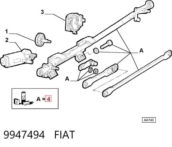 Mechanizm wycieraczek Fiat Brava 182