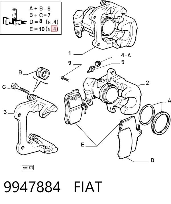 Zacisk hamulcowy tylny lewy 9947884 Fiat/Alfa/Lancia
