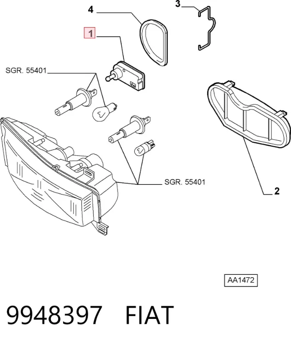 Korektor swiatel 9948397 Fiat/Alfa/Lancia