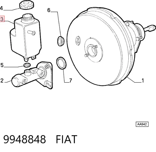 Zbiorniczek głównego cylindra hamulcowego (płynu hamulcowego) Alfa Romeo 147 937