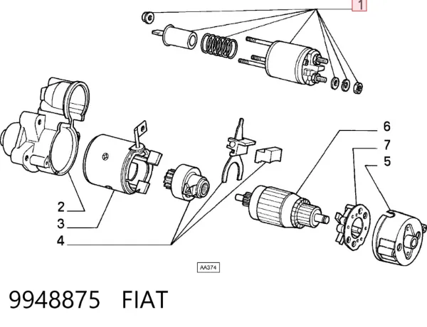 Elektromagnes rozrusznika 9948875 Fiat/Alfa/Lancia