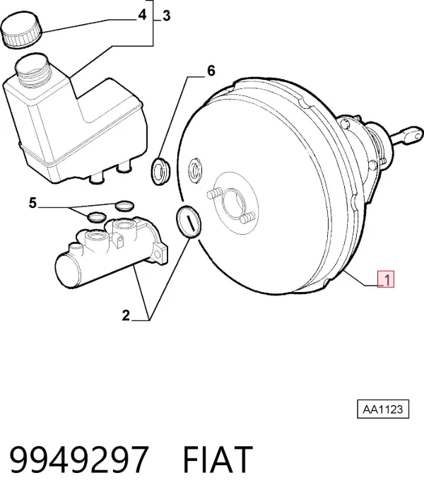Wzmacniacz próżniowy hamulców Fiat Stilo 192