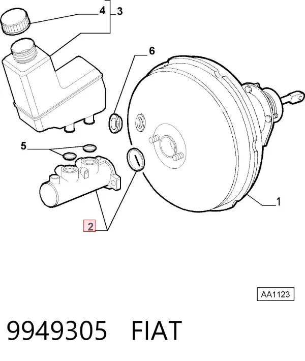 Główny cylinder hamulców 9949305 Fiat/Alfa/Lancia