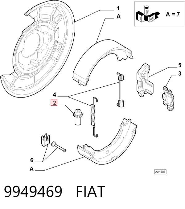 Regulator tylnego bębna hamulcowego 9949469 Fiat/Alfa/Lancia