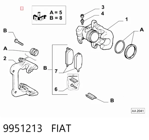 Zacisk hamulcowy tylny lewy 9951213 Fiat/Alfa/Lancia