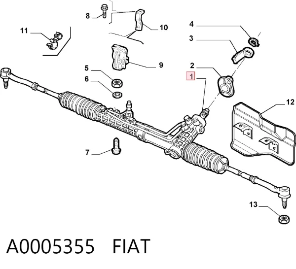 Listwa kierownicza (maglownica) A0005355 Fiat/Alfa/Lancia