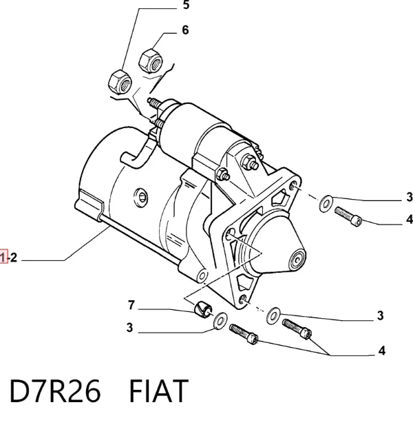 Rozrusznik D7R26 Fiat/Alfa/Lancia