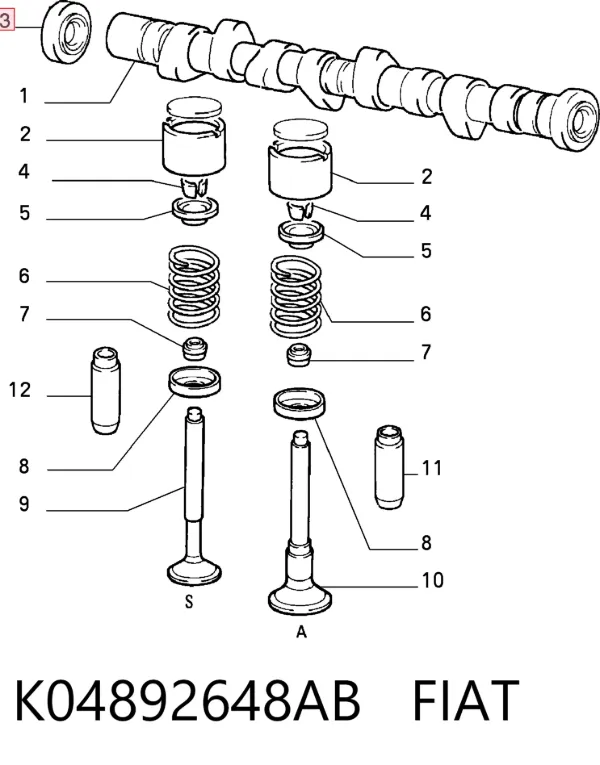Uszczelniacz wałka rozrządu silnika K04892648AB Fiat/Alfa/Lancia