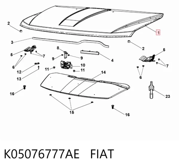 Maska silnika K05076777AE Fiat/Alfa/Lancia