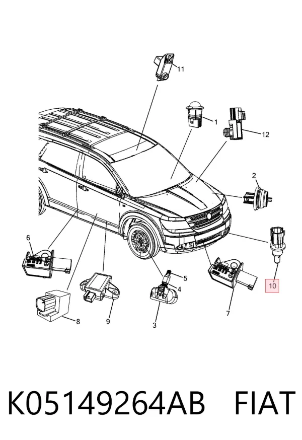Czujnik temperatury zewnętrznej K05149264AB Fiat/Alfa/Lancia