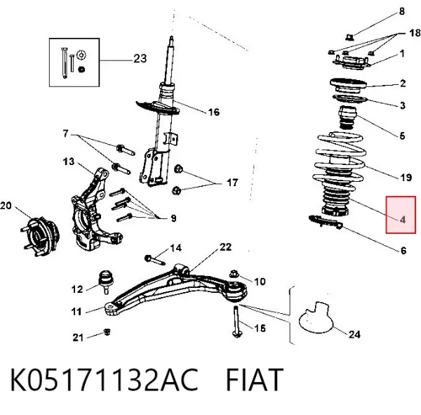 Osłona amortyzatora przedniego K05171132AC Fiat/Alfa/Lancia