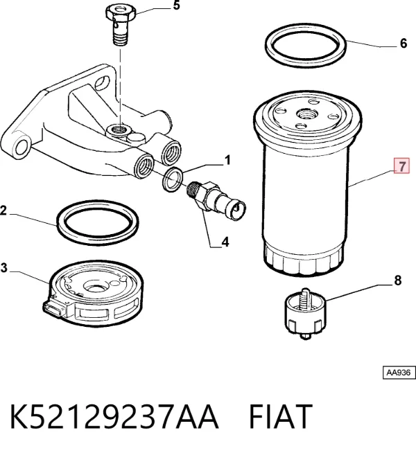 Filtr paliwa K52129237AA Fiat/Alfa/Lancia