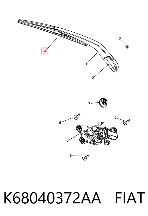 Pióro wycieraczki szyby tylnej K68040372AA Fiat/Alfa/Lancia
