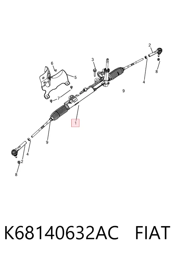 Listwa kierownicza (maglownica) K68140632AC Fiat/Alfa/Lancia