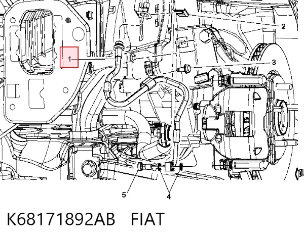 Wąż hamulcowy z przodu po prawy K68171892AB Fiat/Alfa/Lancia