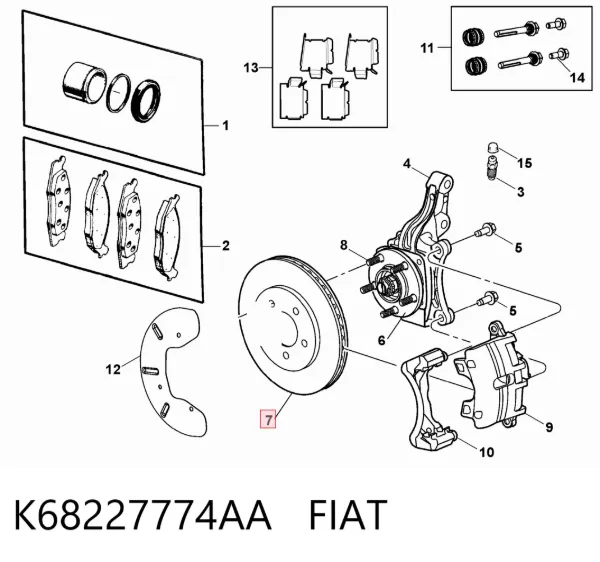 Tarcza hamulcowa przednia K68227774AA Fiat/Alfa/Lancia