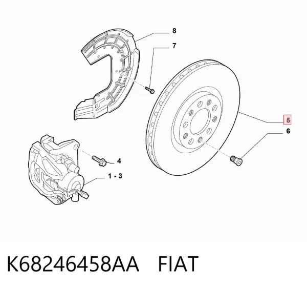 Tarcza hamulcowa przednia K68246458AA Fiat/Alfa/Lancia