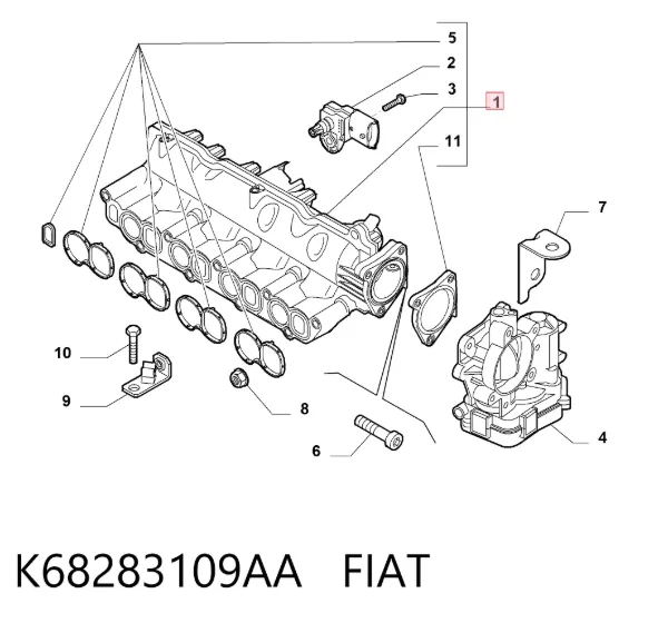 Kolektor ssący K68283109AA Fiat/Alfa/Lancia