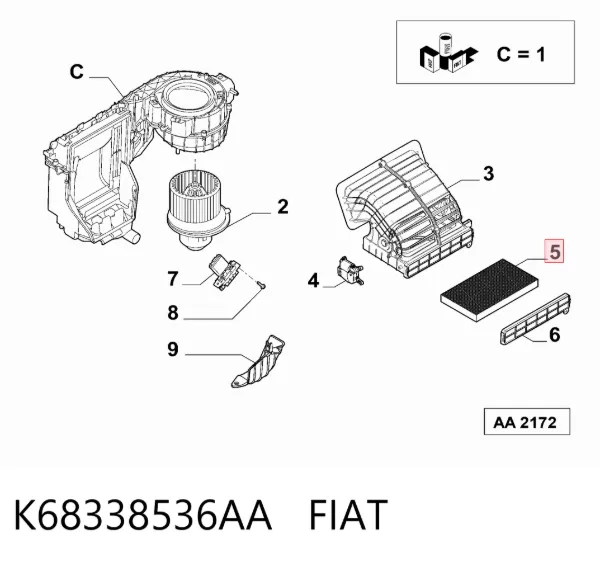 Filtr kabiny K68338536AA Fiat/Alfa/Lancia