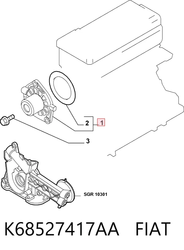 Pompa chłodząca wodna K68527417AA Fiat/Alfa/Lancia