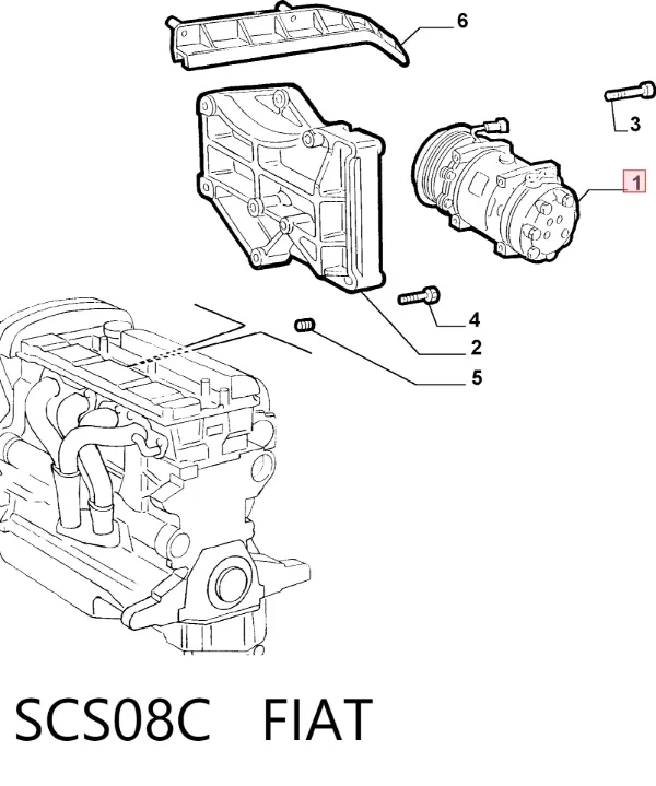 Sprężarka klimatyzacji SCS08C Fiat/Alfa/Lancia