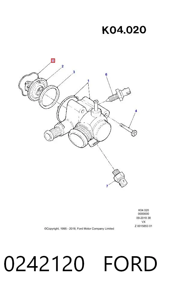 Uszczelka termostatu 0242120 Ford