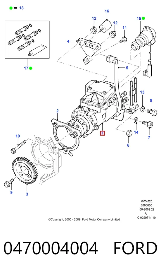 Pompa wtryskowa wysokiego ciśnienia 0470004004 Ford