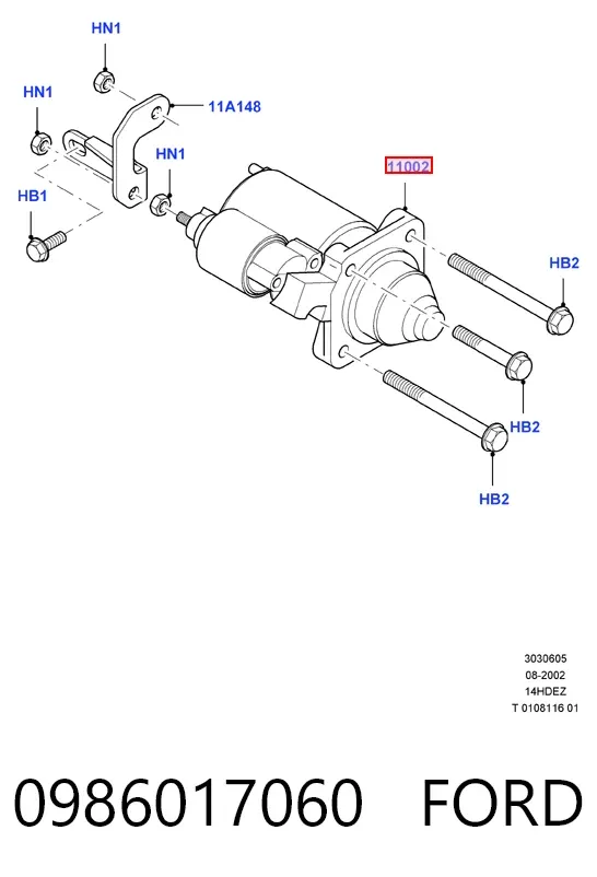 Rozrusznik 0986017060 Ford