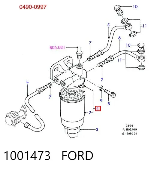 Filtr paliwa 1001473 Ford