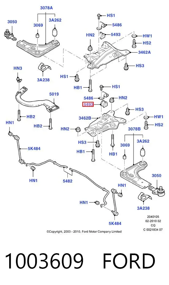 Tuleja stabilizatora przedniego 1003609 Ford