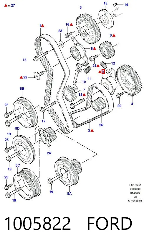 Rolka napinacza paska pompy wtryskowej 1005822 Ford