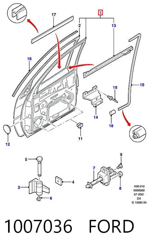 Drzwi przednie prawe 1007036 Ford