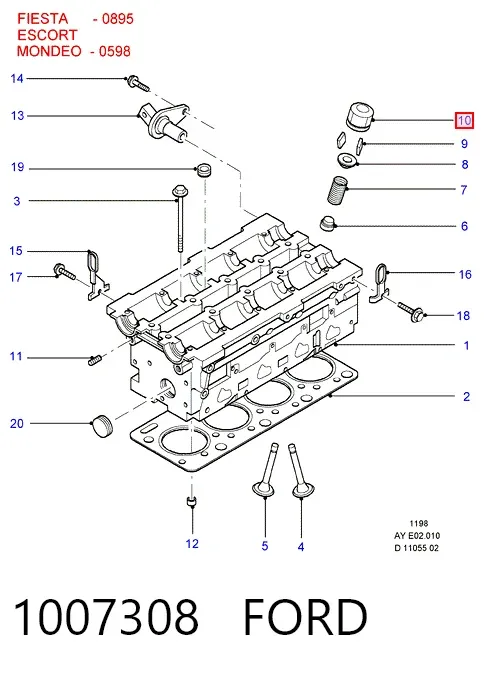 Kompensator hydrauliczny (popychacz hydrauliczny), popychacz zaworu 1007308 Ford