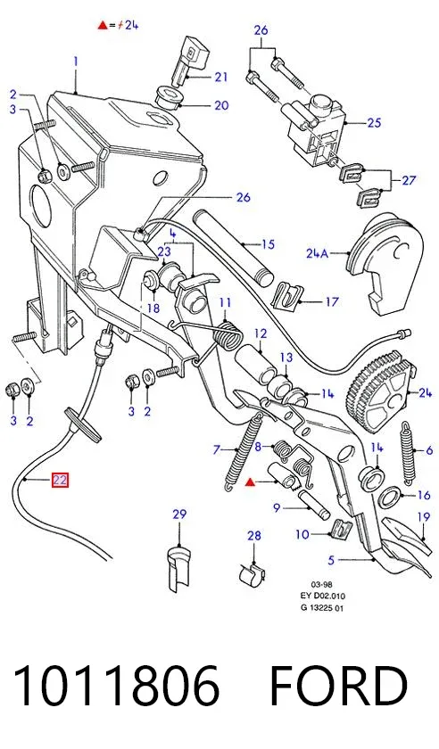 Linka sprzęgła 1011806 Ford