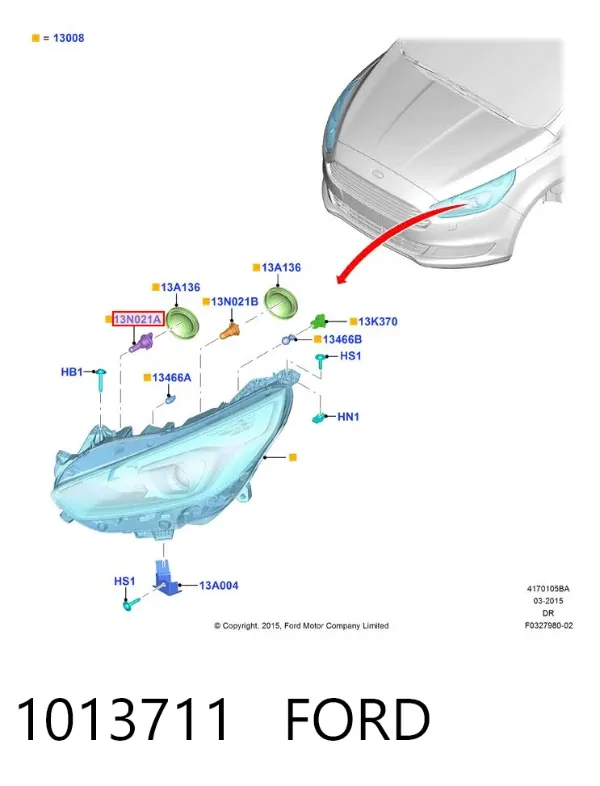 Żarówka halogenowa 1013711 Ford