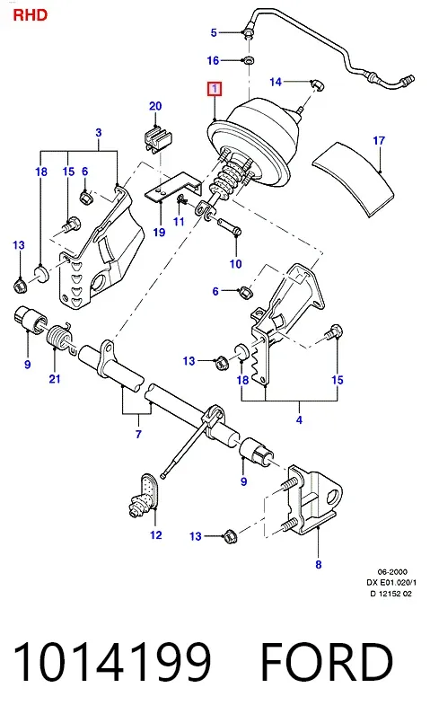 Wzmacniacz próżniowy hamulców 1014199 Ford