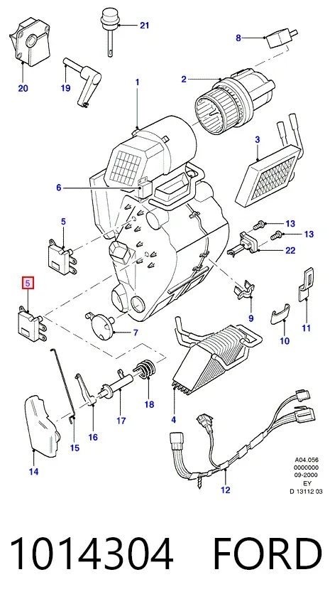Silniczek klapy nagrzewnicy 1014304 Ford