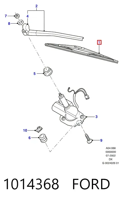 Pióro wycieraczki szyby przedniej, zestaw (2 szt.) 1014368 Ford