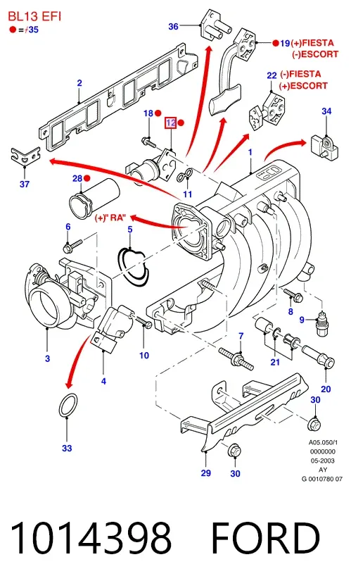 Regulator biegu jałowego 1014398 Ford