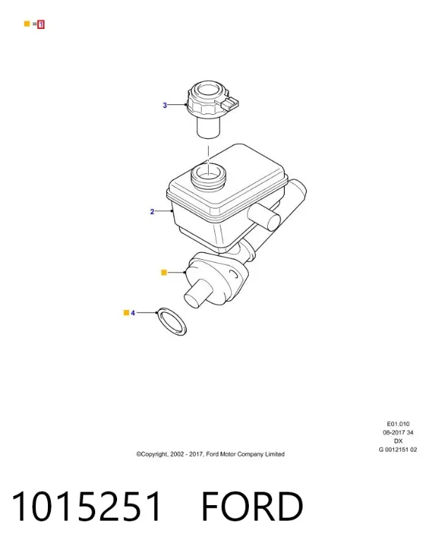 Główny cylinder hamulców 1015251 Ford