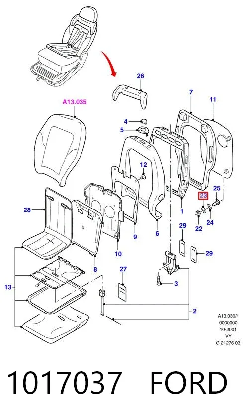 Reflektor prawy 1017037 Ford