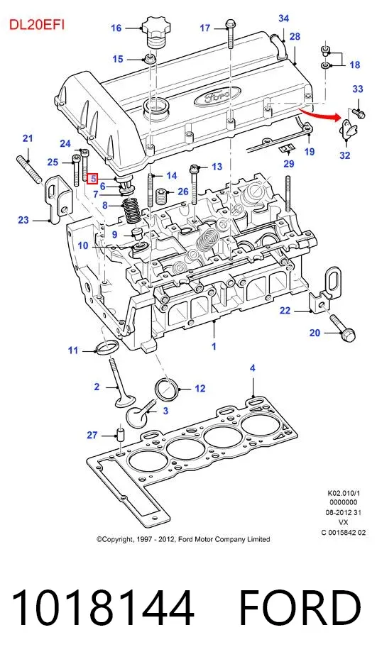 Kompensator hydrauliczny (popychacz hydrauliczny), popychacz zaworu 1018144 Ford