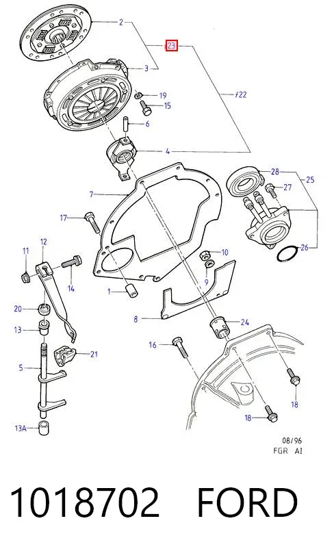 Zestaw sprzęgła (3 części) 1018702 Ford